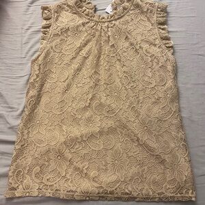 Elegant Lace Sleeveless Top - Tan New with tags size M